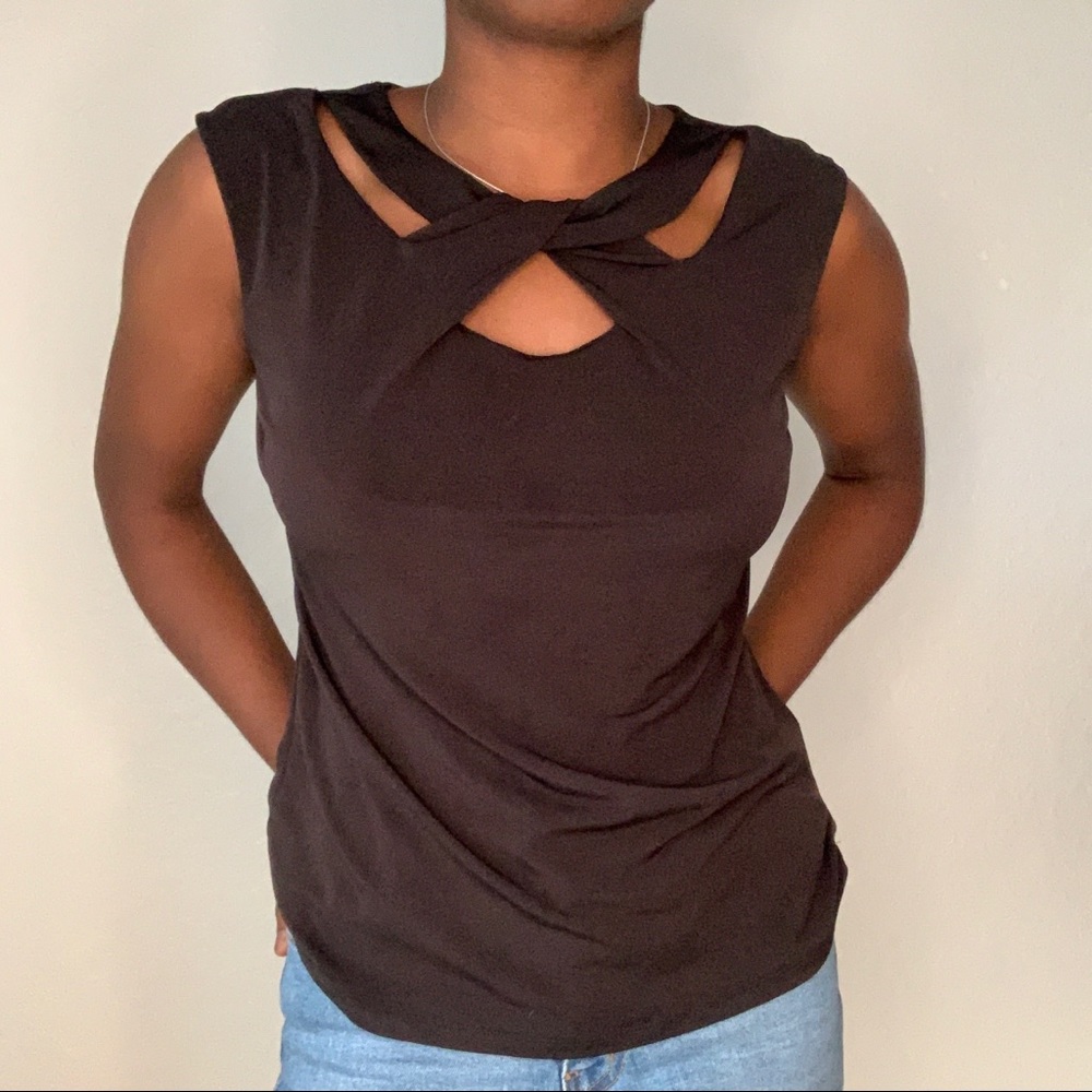 Black blouse with cutout designs😎